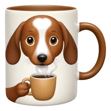dachshund drinking morning coffee  sticker