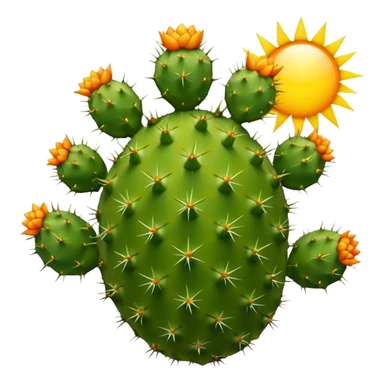 prickly pear cactus with sun in background sticker