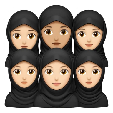 muslim faily emoji , with the women wearing niqab sticker