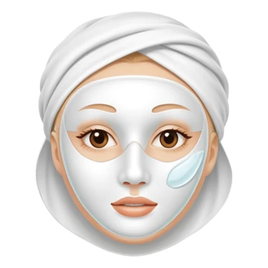 a white skincare beauty mask pack for face, without human's face sticker