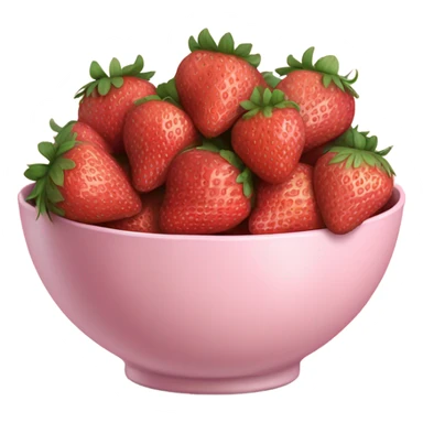 large fancy pastel pink bowl of strawberries sticker