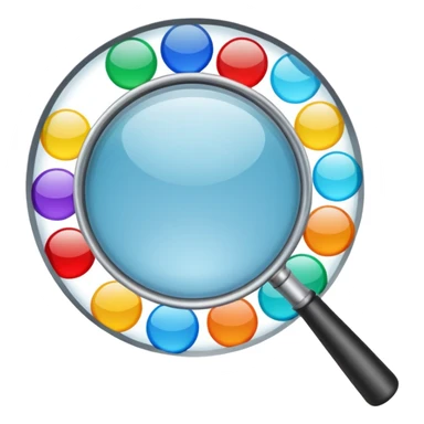 genera una lupa que este apuntando a solo 1 nicho dentro de varios nichos que hay en el mercado (HACIENDO QUE EN LA LUPA ESTE EL MAS IMPORTANTE) LA LUPA DEBE SER UNA LUPA REAL QUE ESTE VIENDO A VARIOS CIRCULOS DE DIFERENTES COLORES sticker