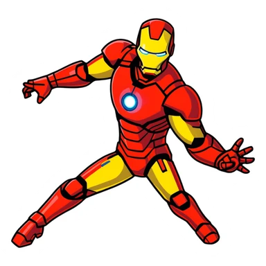 iron man flying with repulsors sticker