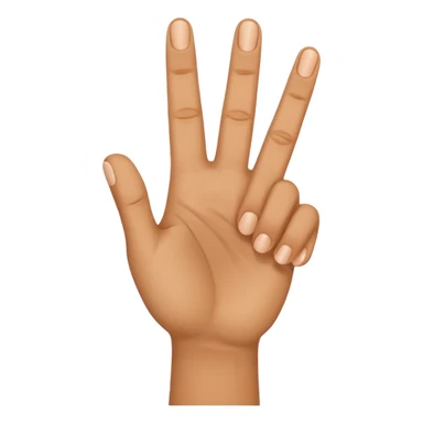 a finger holding up 3 fingers sticker