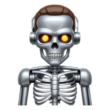 Terminator with metal skeleton sticker