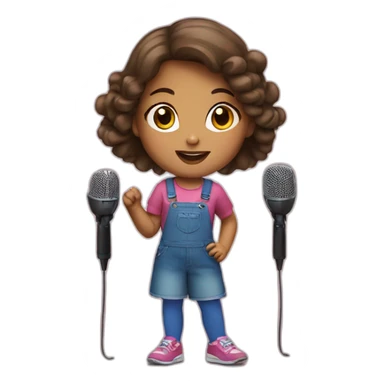 girl child with microphones sticker