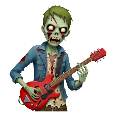 Zombie guitarist – ragged clothes sticker