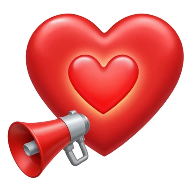 heart with K-pop fan chant megaphone sticker