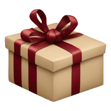 burgundy Christmas gifts under a beige tree sticker