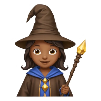 black baby girl wizard with staff sticker
