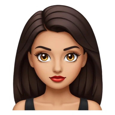 baddie emoji with confident smirk, long lashes, glossy makeup, hand on face, fierce vibe


 sticker