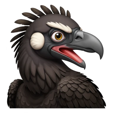   Old black angry  vulture looking to front sticker