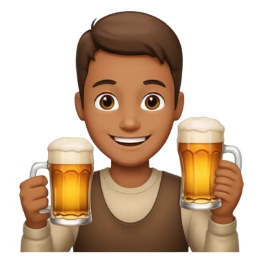 Emoji con cerveza en la mano sticker