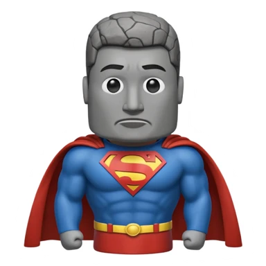 a moai emoji with a superman cape with the original face 🗿 sticker