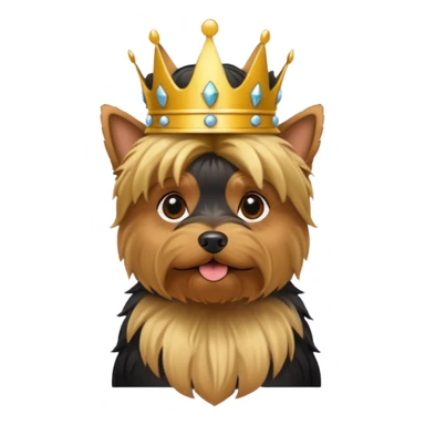 yorkshire terrier with a crown sticker