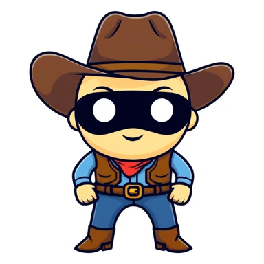 Cowboy with white eye patch sticker