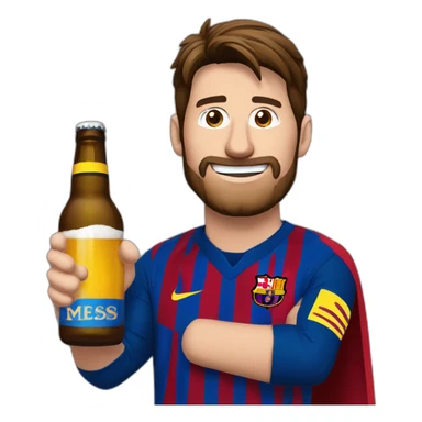 Lyonel messi qui boit une biere sticker