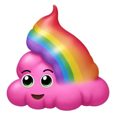 Pink poop with a rainbow sticker