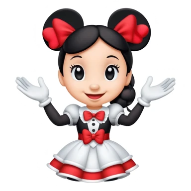 Minnie Mouse in classic emoji style, new pose sticker