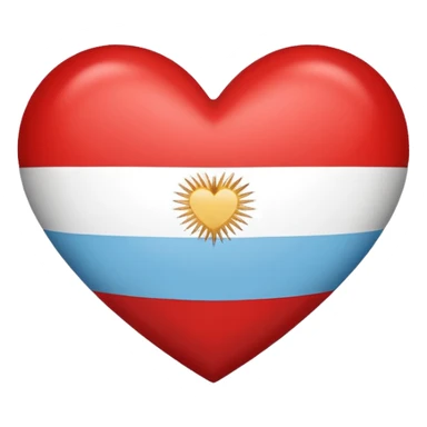 Un corazon con la bandera argentina  en forma de emojin sticker