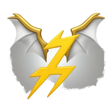 golden lightning bolt with dragon wings badge sticker