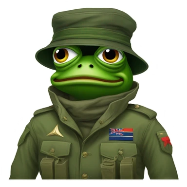 pepe wearing a military outfit sticker