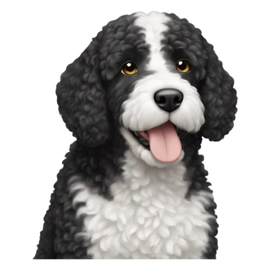 A black and white Spanish water dog  sticker