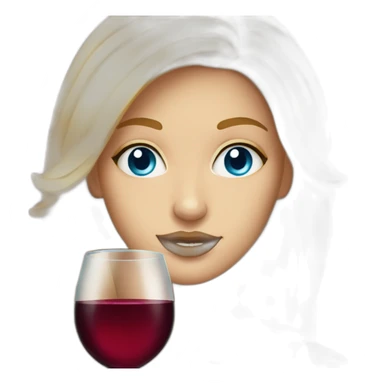 Beautiful woman with blue eyes and golden hair drinking wine sticker