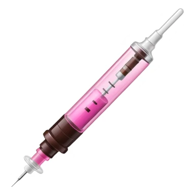 pink and dark brown syringe sticker