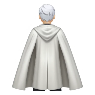 fullbody in frame silverhair god ZEUS, white cape, standing still backview sticker