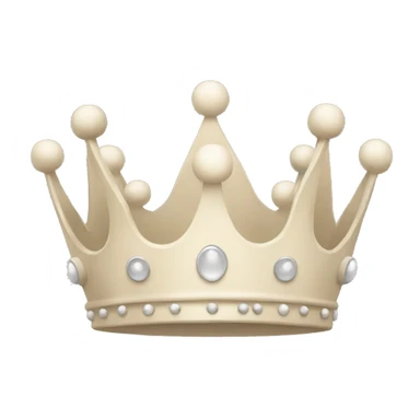 White and pastel beige crown sticker