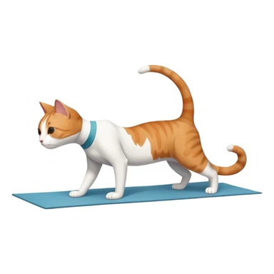 cat in downward dog yoga pose, triangle pose with raised hips sticker