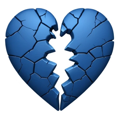 Emoji de corazón azul  oscuro roto ala mitad  sticker