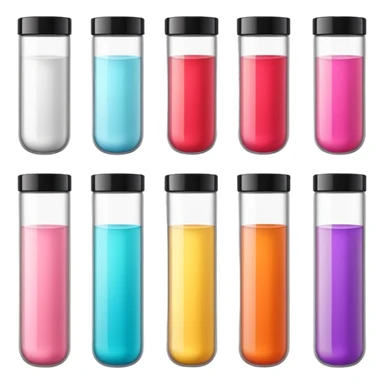 emoji of beauty tubes and jar with brand labels, minimalistic design sticker