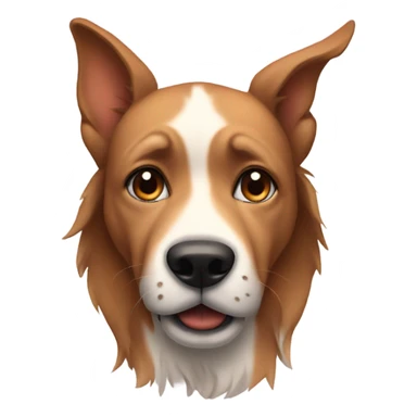 a dog with a scar sticker