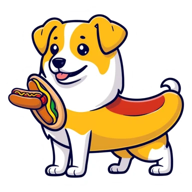 Dog in hot dog sticker