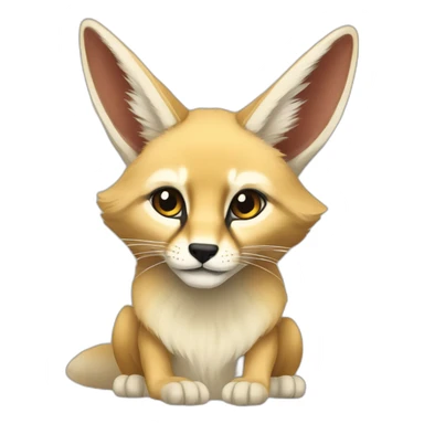 Fennec et lion assis sticker