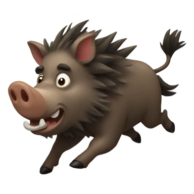 flying wild boar sticker