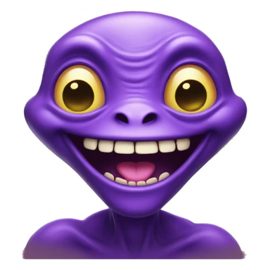 laughing purple alien sticker