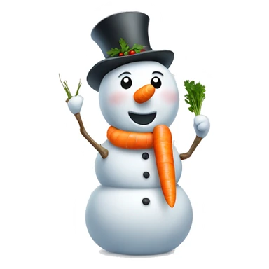 Snowman with carrot in his hand sticker