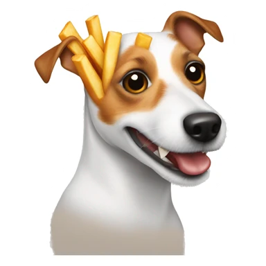 White Jack Russell Terrier eating fries sticker