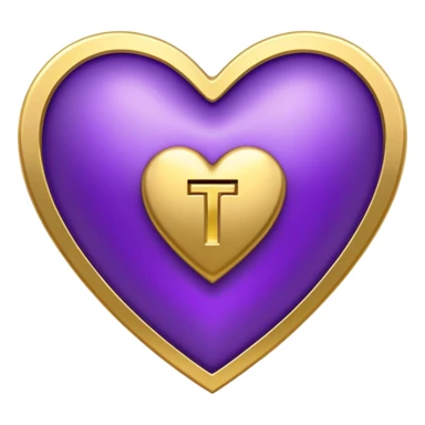 The golden Letter “t” inside a Purple Heart sticker