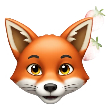 Fox wearing strawberry costume  sticker