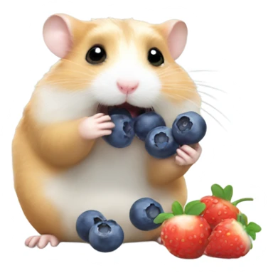 Hamster eat blueberries  sticker