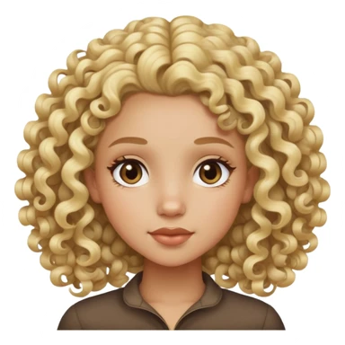 blonde mixed-race girl with curls sticker