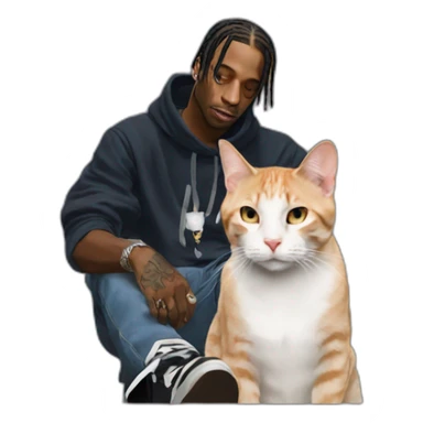 travis scott with cat sticker