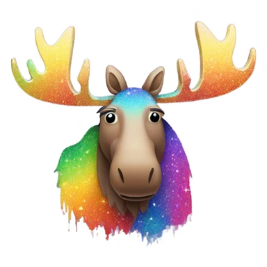 Lisa frank glitter rainbow moose sticker
