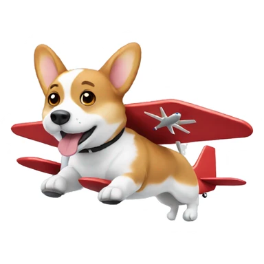 Corgi flying an airplane sticker