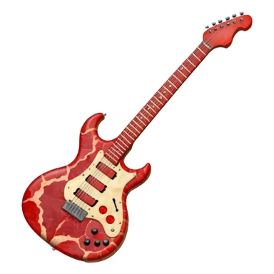 An electric guitar entirely made of meat! sticker