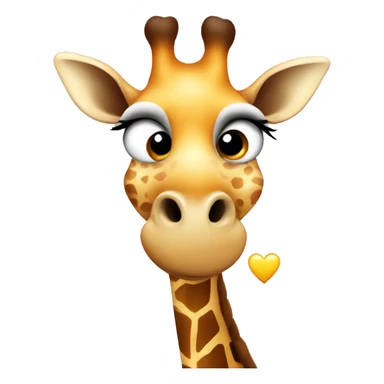 Love-struck giraffe blowing a kiss with heart-shaped eyes. sticker